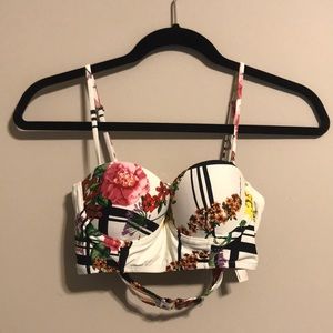 Anthropologie Floral Bikini Top